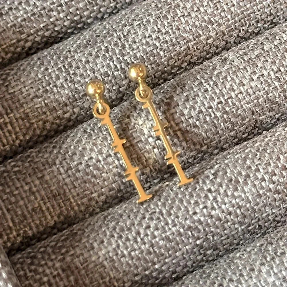 Intuition Angel Number 111 18k Gold PVD Inspirational Earrings Waterproof